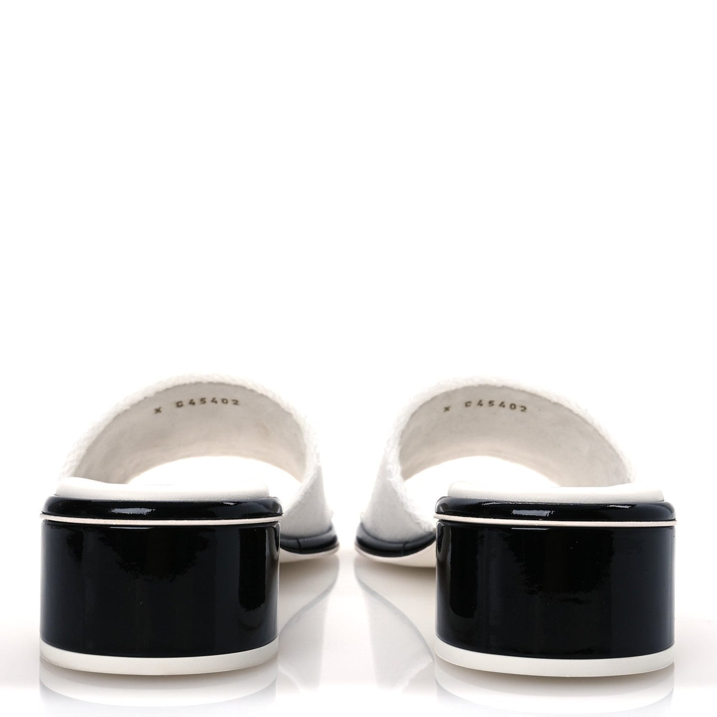 Amelia Cotton Logo Mule Sandals 39 White Black