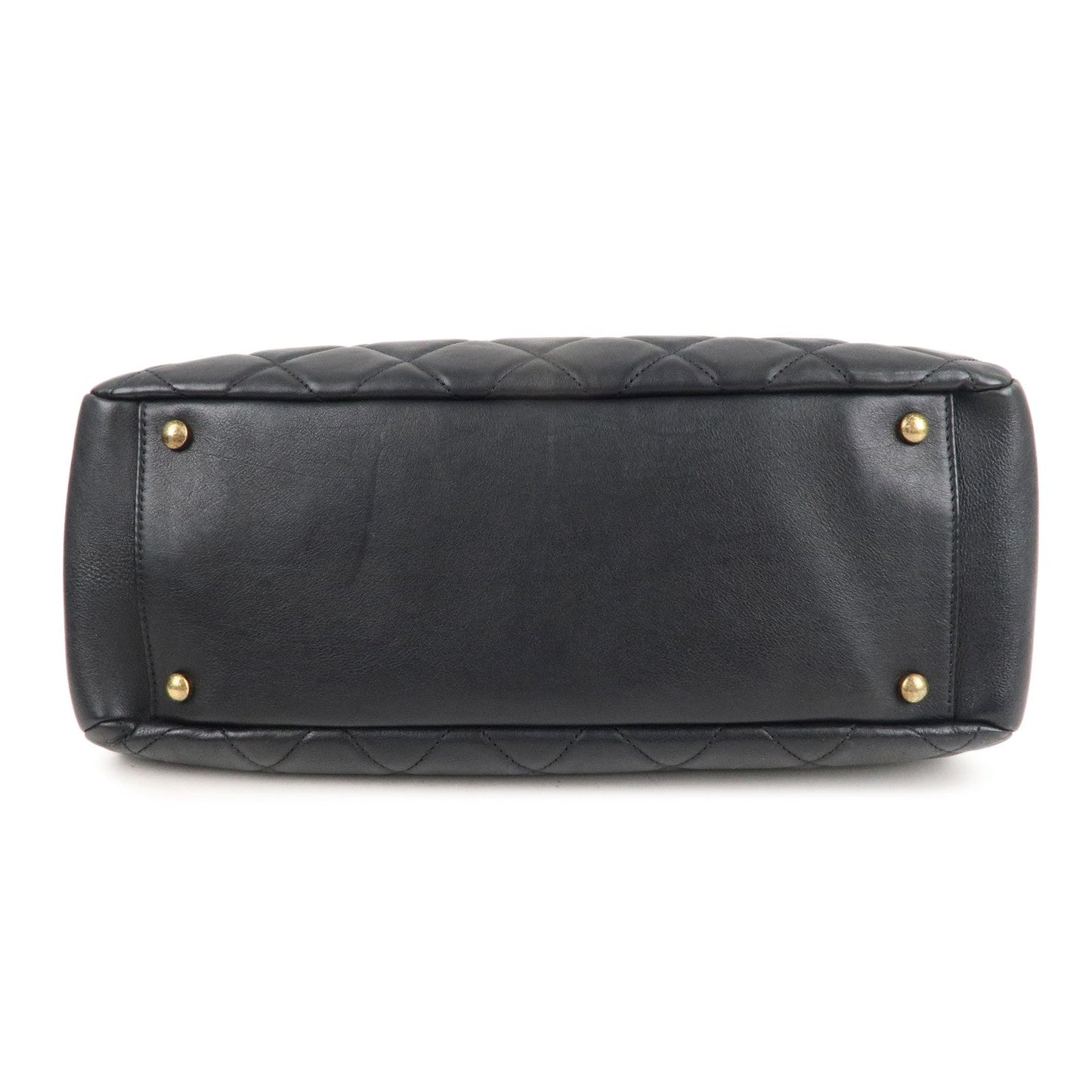 CHANEL Matelasse Lamb Skin Chain Shoulder Bag Black   Gold