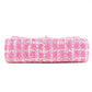 CHANEL Matelasse 25 Tweed Leather Chain W Flap Shoulder Bag Pink