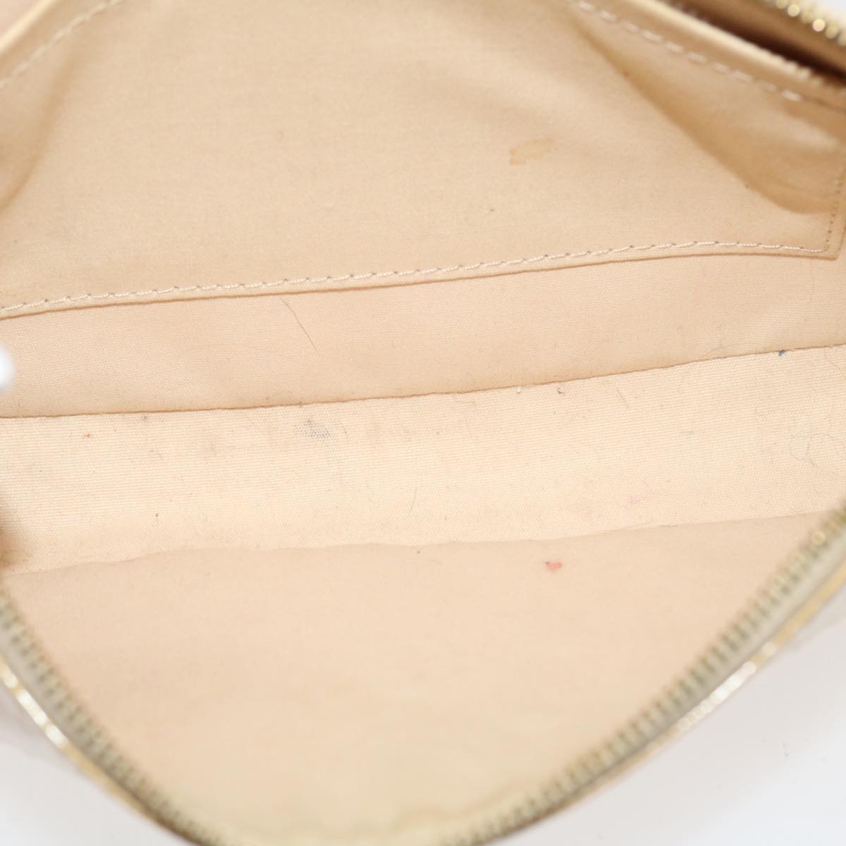 LOUIS VUITTON Vernis Pochette Accessoires Pouch Rose Velours M91575 Auth 36948