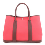 Luxury Hermes Canvas Leather Garden Party PM Tote Bag A stamp Pink