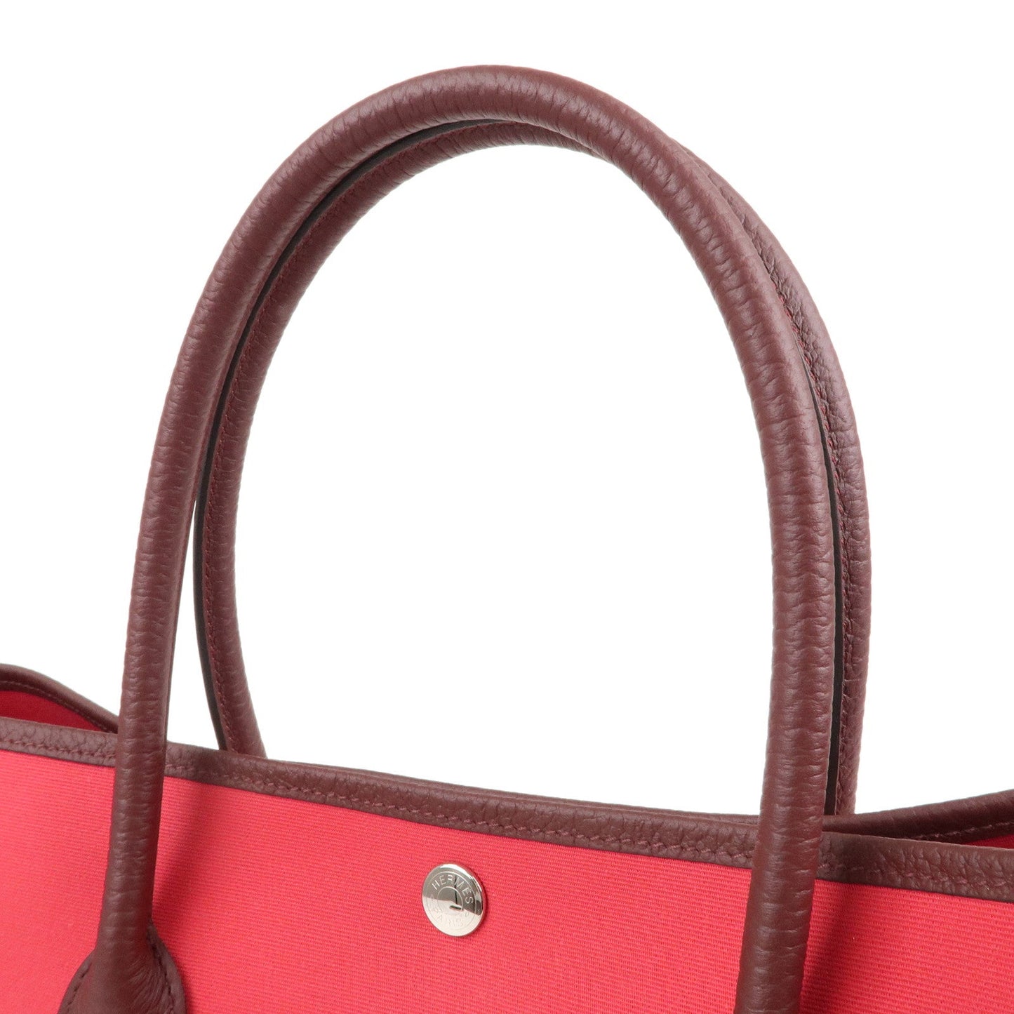Luxury Hermes Canvas Leather Garden Party PM Tote Bag A stamp Pink
