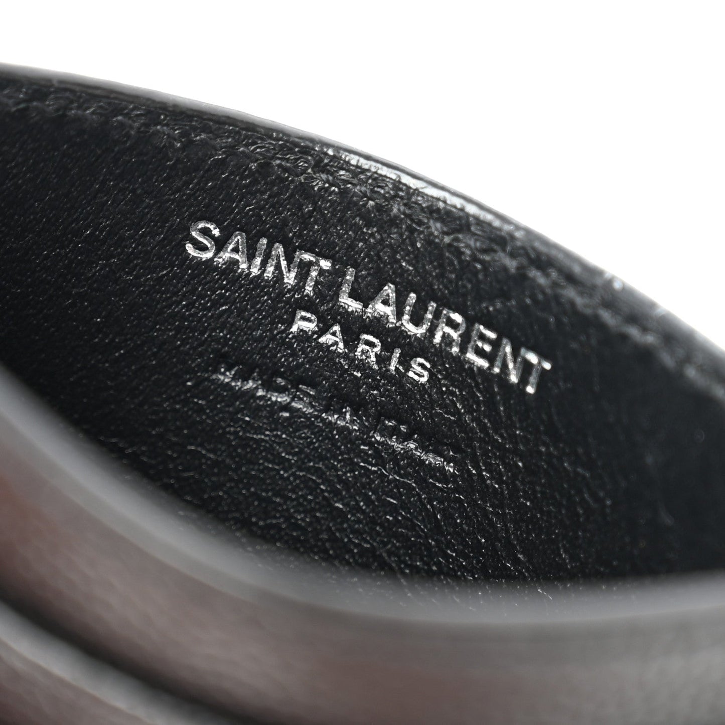 Saint Laurent Grain De Poudre Matelasse Chevron Monogram Credit Card Case Black