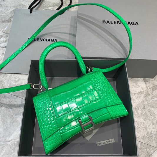 BLN-Ciaga Hourglass Small Handbag In Green, For Women,  Bags 9in/23cm