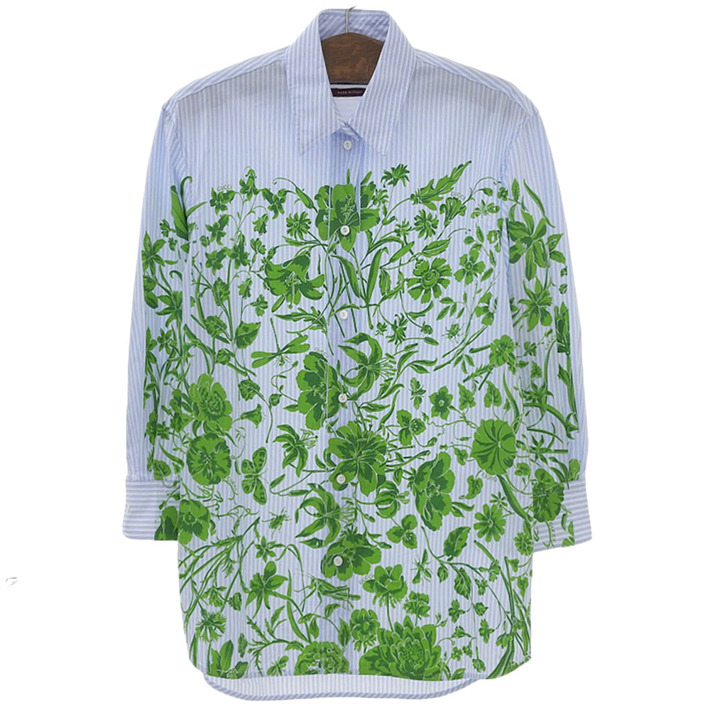 Gucci Flower Print Cotton Long Sleeve Shirt