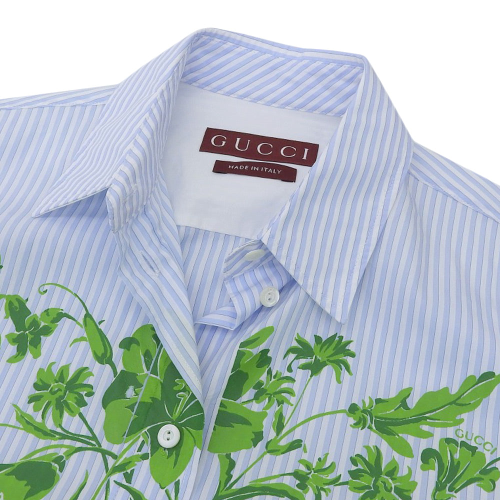 Gucci Flower Print Cotton Long Sleeve Shirt
