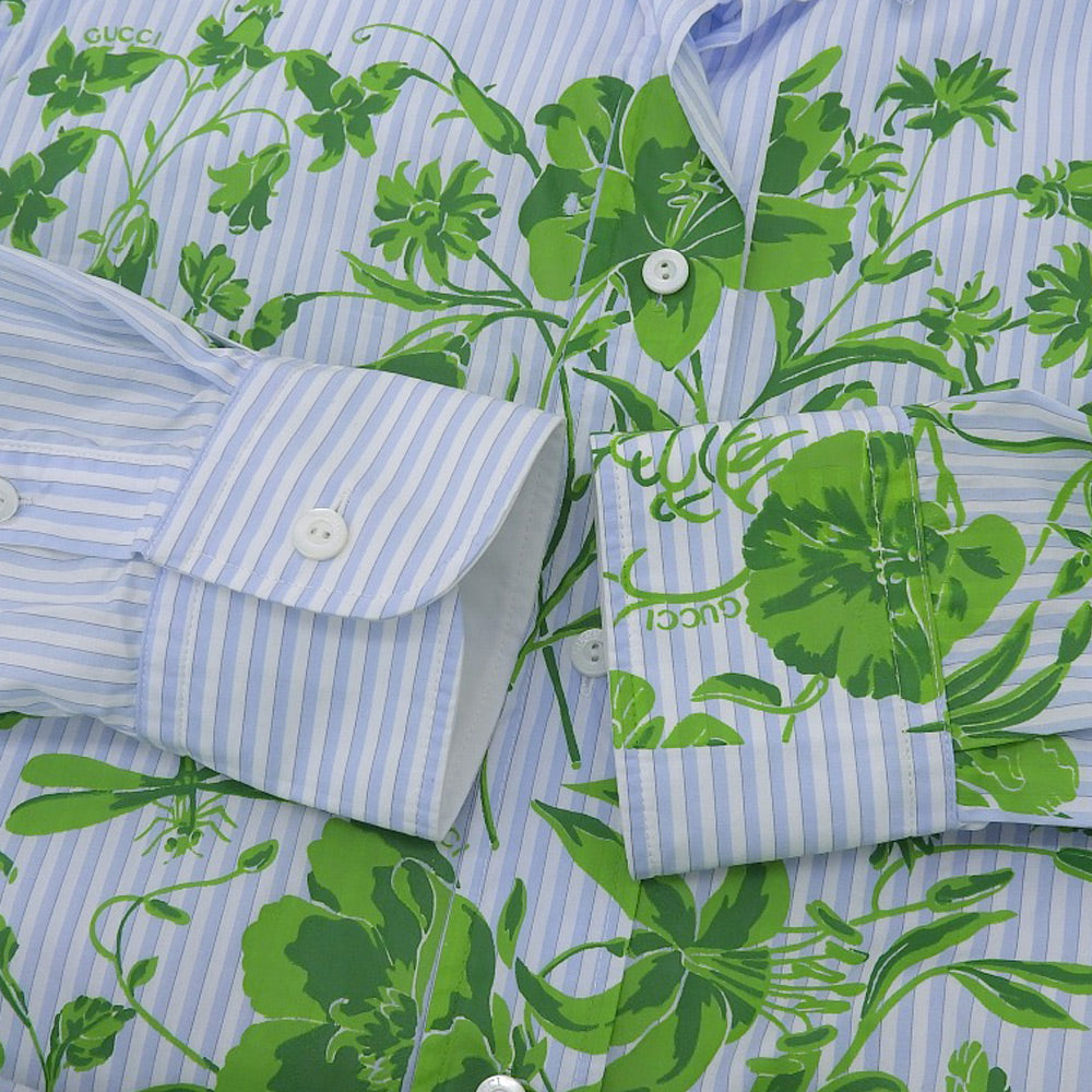 Gucci Flower Print Cotton Long Sleeve Shirt