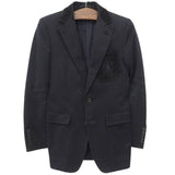 Gucci Emblem Logo Leather Tailored Jacket