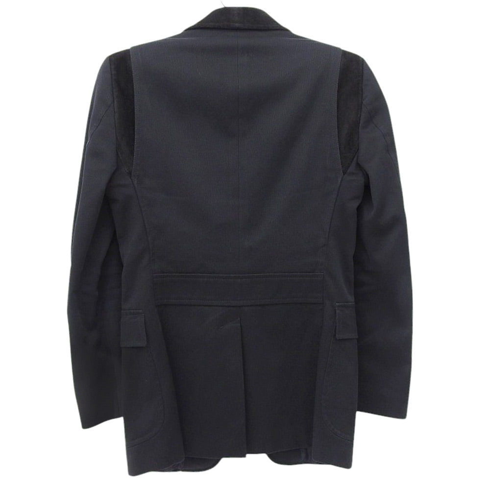 Gucci Emblem Logo Leather Tailored Jacket