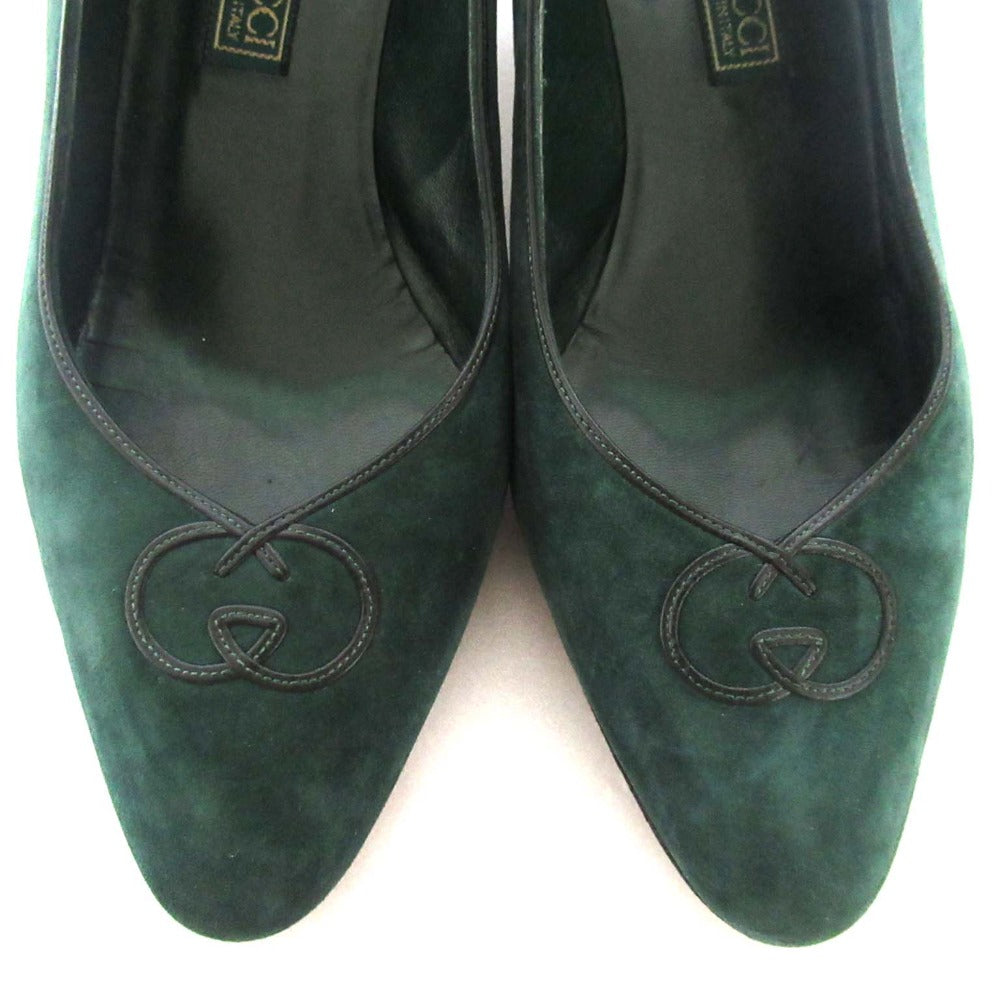 Gucci GG Leather Trim Suede Pumps
