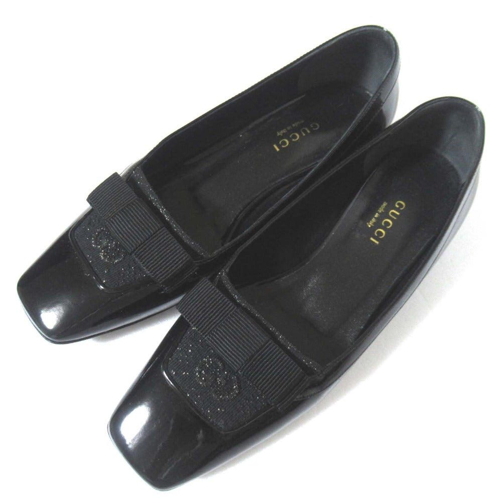 Gucci GG Pattern Patent Leather Ballet Flats
