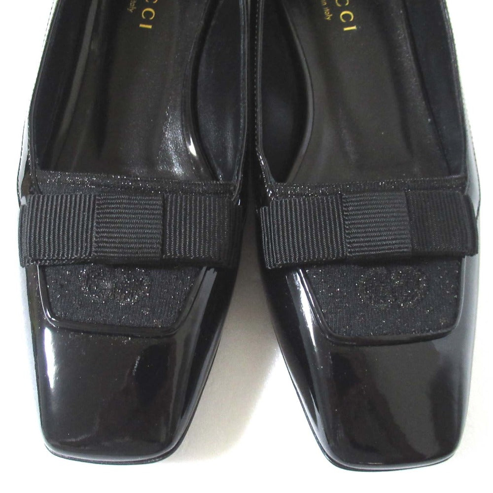 Gucci GG Pattern Patent Leather Ballet Flats