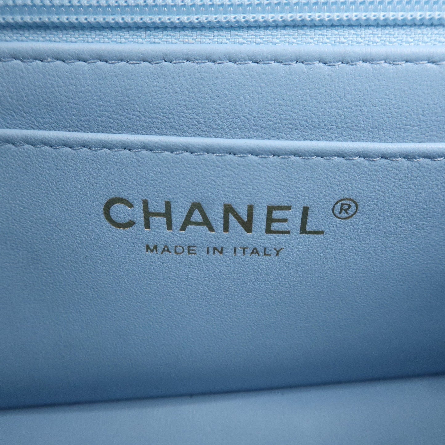 CHANEL Mini Matelasse Lamb Skin Chain Shoulder Bag Blue A69900