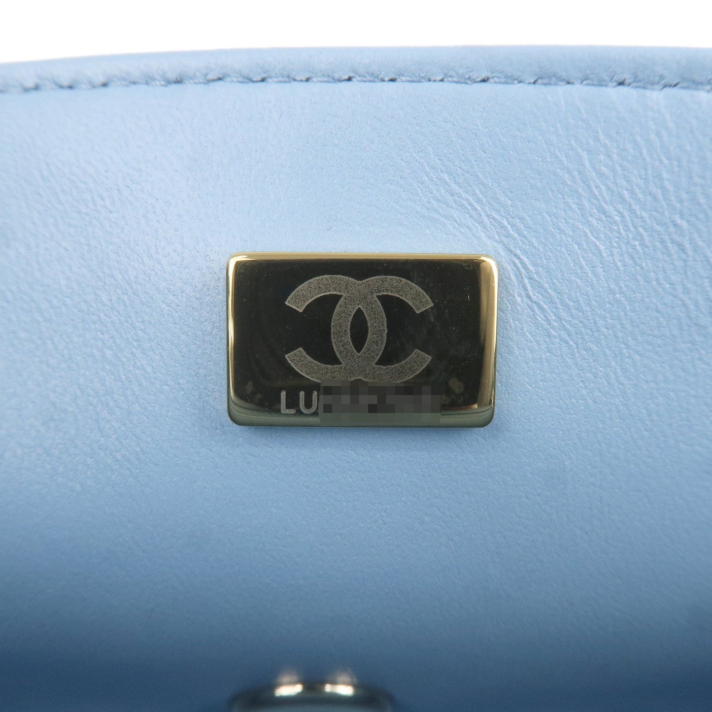 CHANEL Mini Matelasse Lamb Skin Chain Shoulder Bag Blue A69900