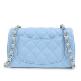 CHANEL Mini Matelasse Lamb Skin Chain Shoulder Bag Blue A69900