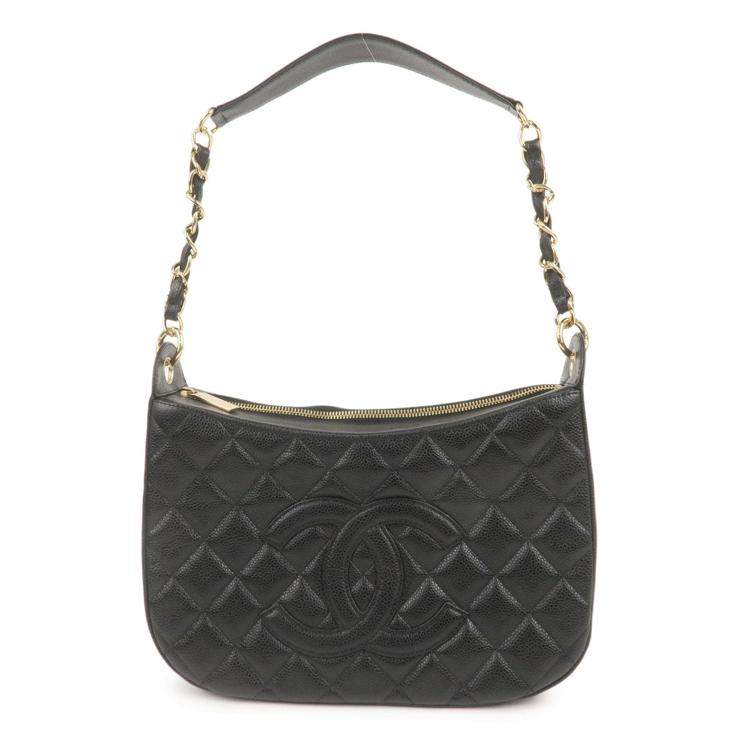 CHANEL Matelasse Caviar Skin Chain Shoulder Bag Black A20993