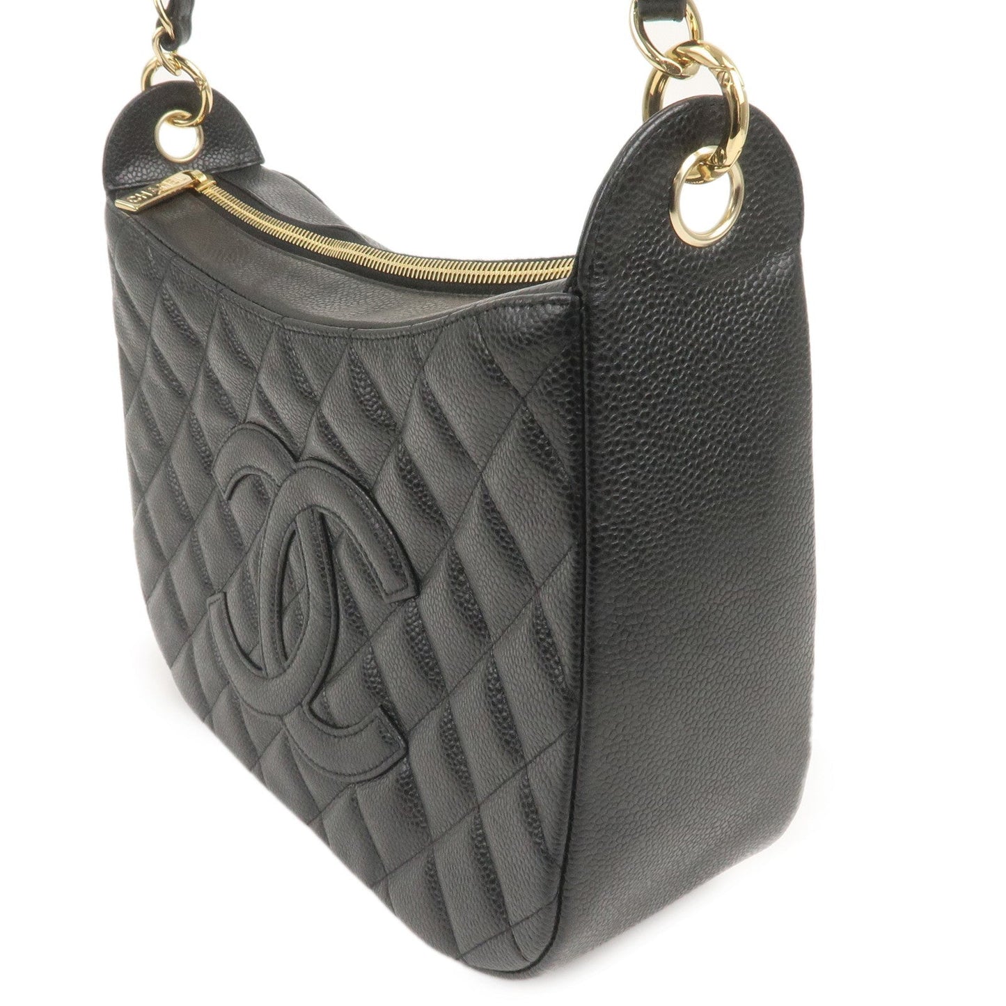 CHANEL Matelasse Caviar Skin Chain Shoulder Bag Black A20993