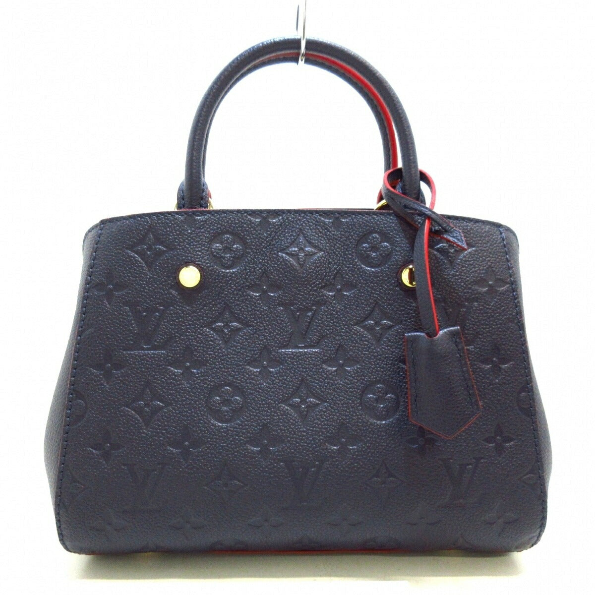Louis Vuitton Montaigne BB Empreinte Leather Handbag Marine Rouge