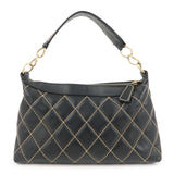 CHANEL Wild Stich Matelasse Lamb Skin Shoulder Bag Black A20663