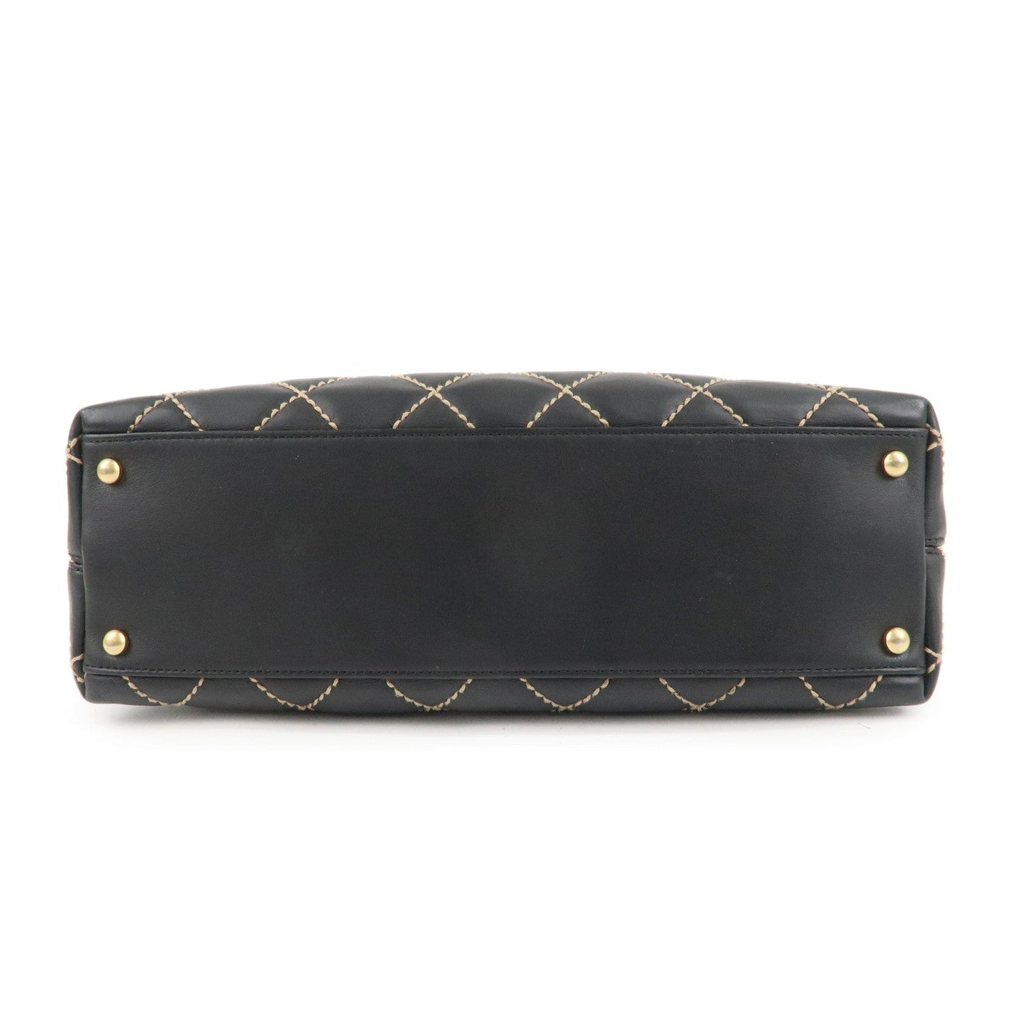 CHANEL Wild Stich Matelasse Lamb Skin Shoulder Bag Black A20663