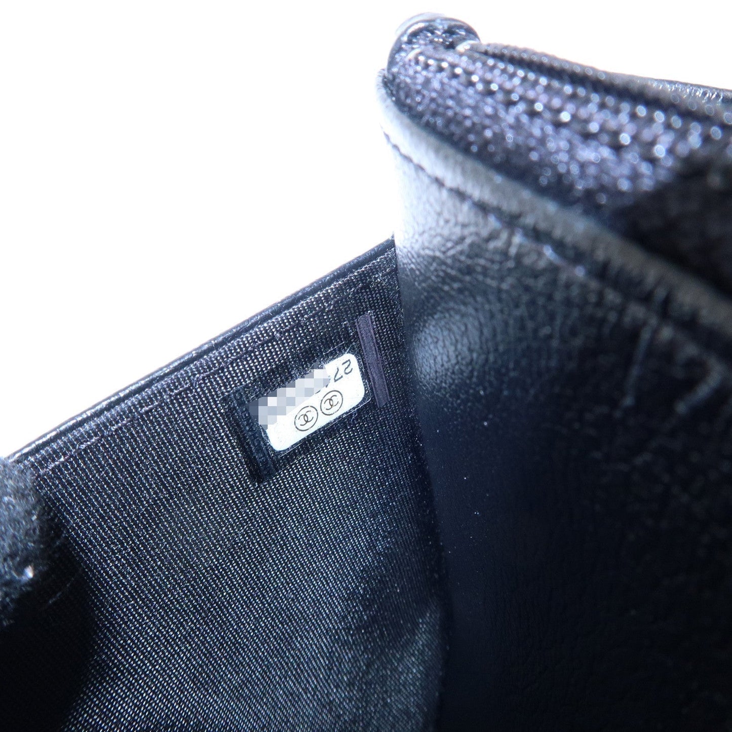 CHANEL Matelasse Leather Shoulder Bag Chain On Wallet WOC Black
