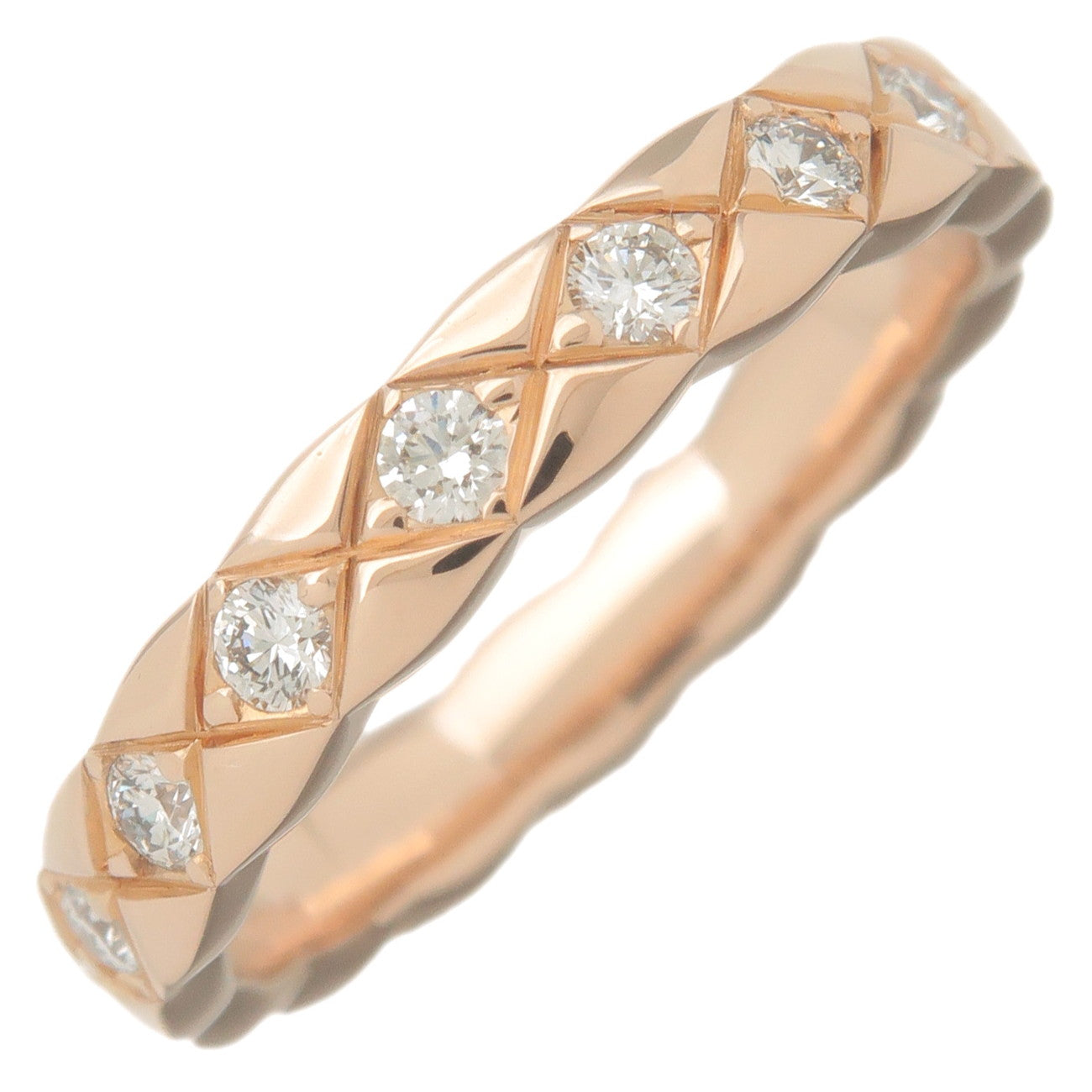 CHANEL COCO Crush Ring Mini 16P Diamond K18PG 750PG Rose Gold #46