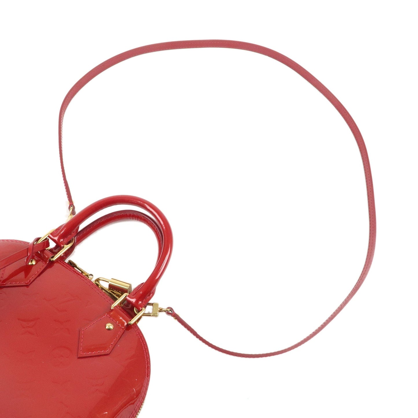 Louis Vuitton Monogram Vernis Alma BB 2Way Shoulder Bag Red M91606