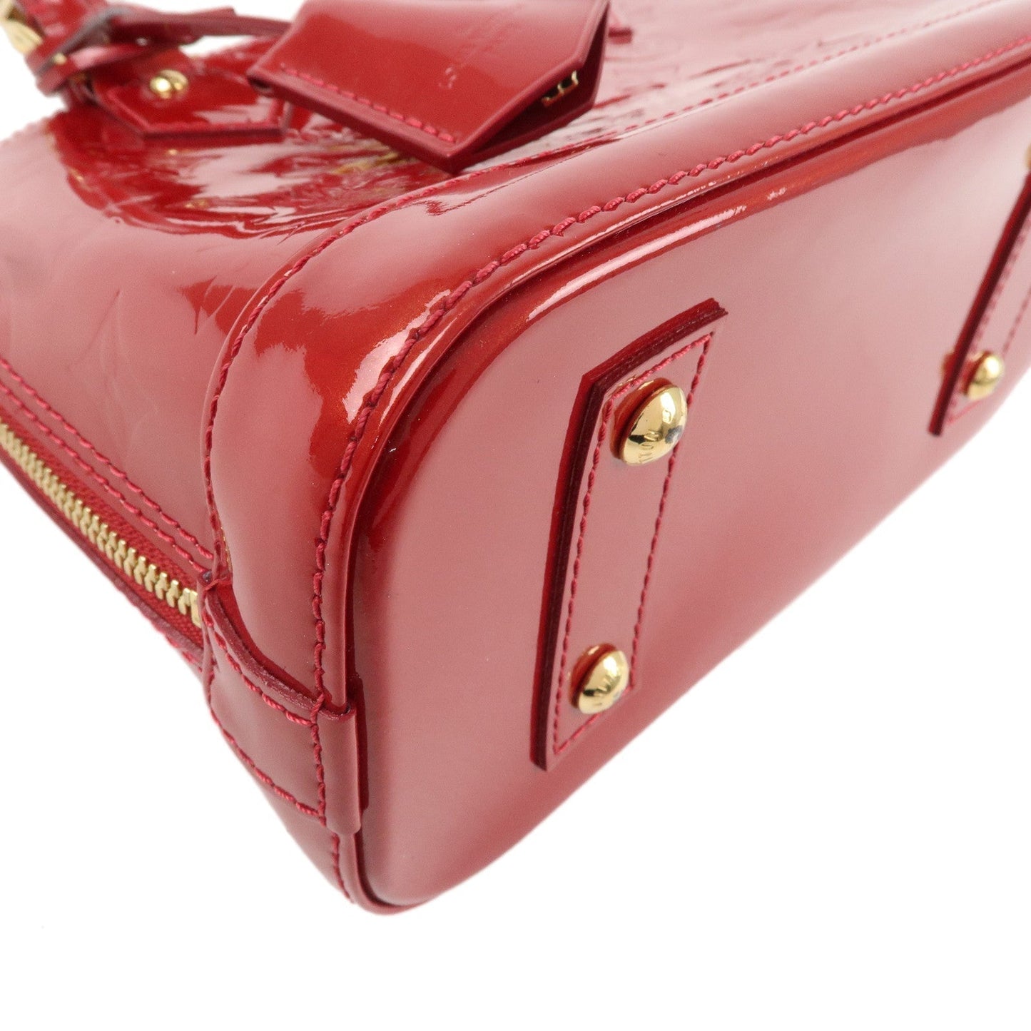 Louis Vuitton Monogram Vernis Alma BB 2Way Shoulder Bag Red M91606