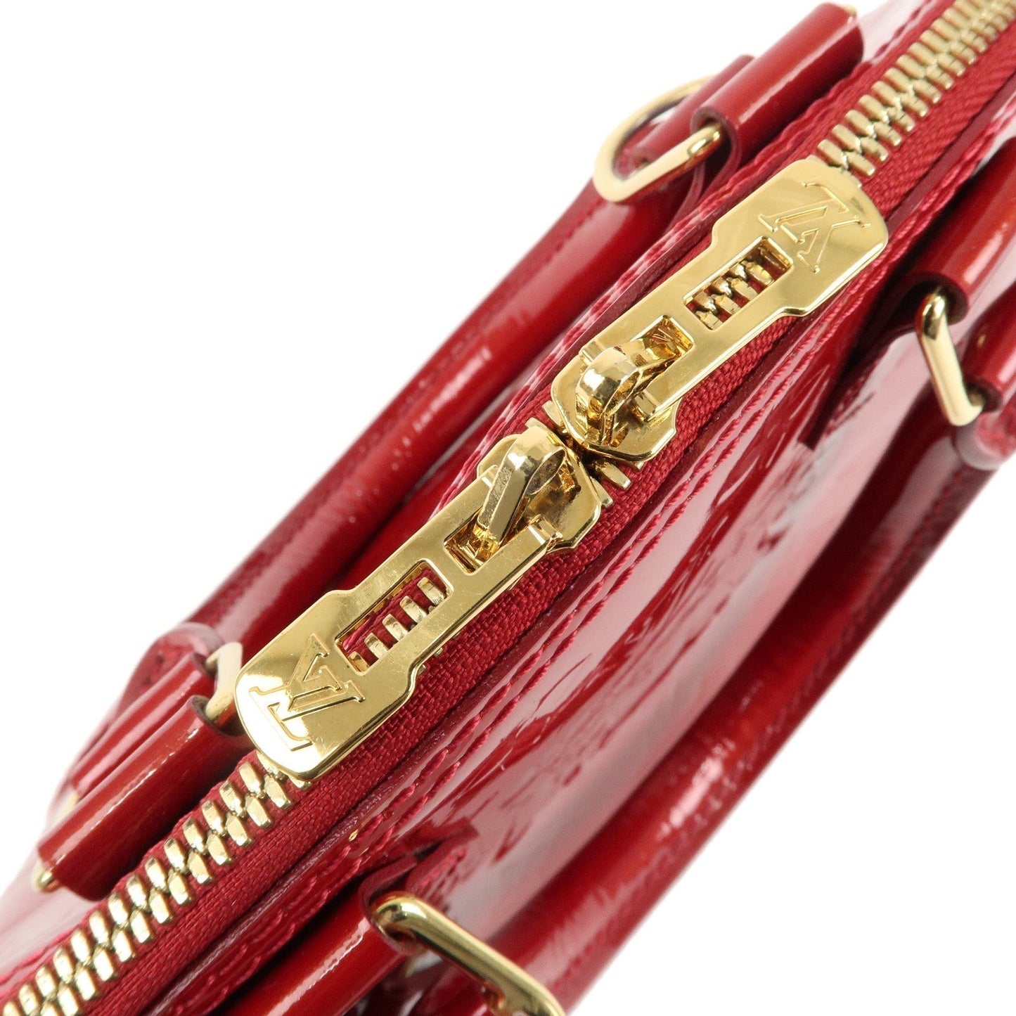 Louis Vuitton Monogram Vernis Alma BB 2Way Shoulder Bag Red M91606