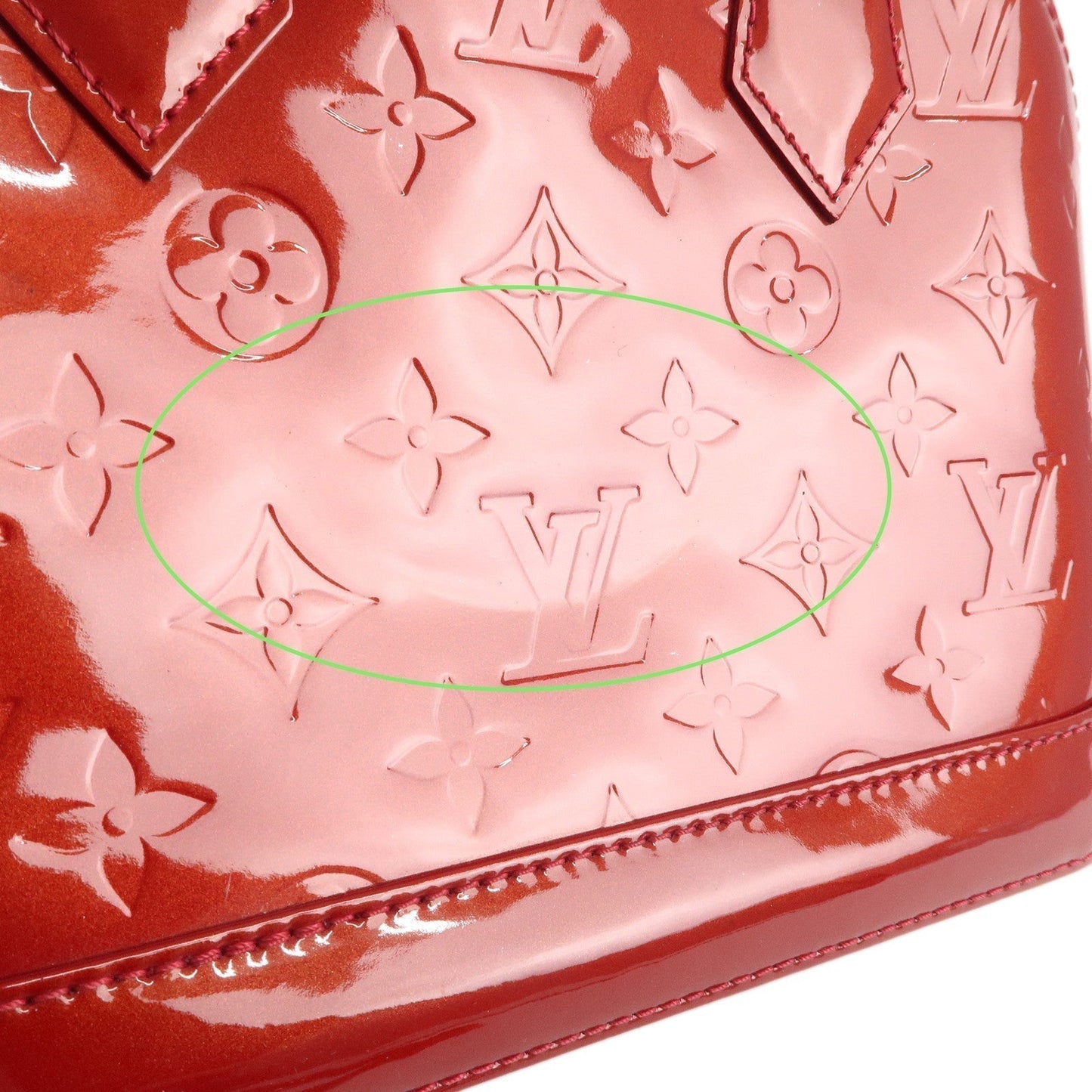 Louis Vuitton Monogram Vernis Alma BB 2Way Shoulder Bag Red M91606
