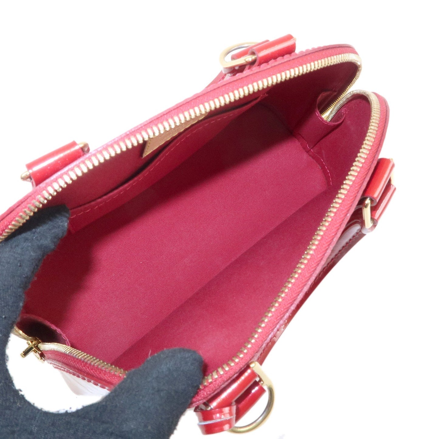 Louis Vuitton Monogram Vernis Alma BB 2Way Shoulder Bag Red M91606
