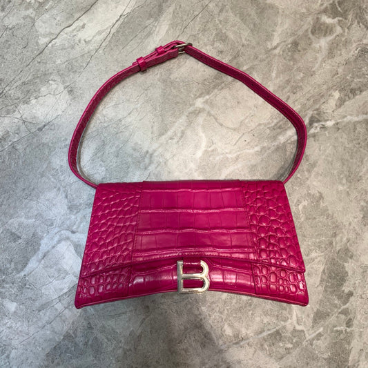 BLN-Ciaga Hourglass Handbag In Dark Pink, For Women,  Bags 9.8in/25cm