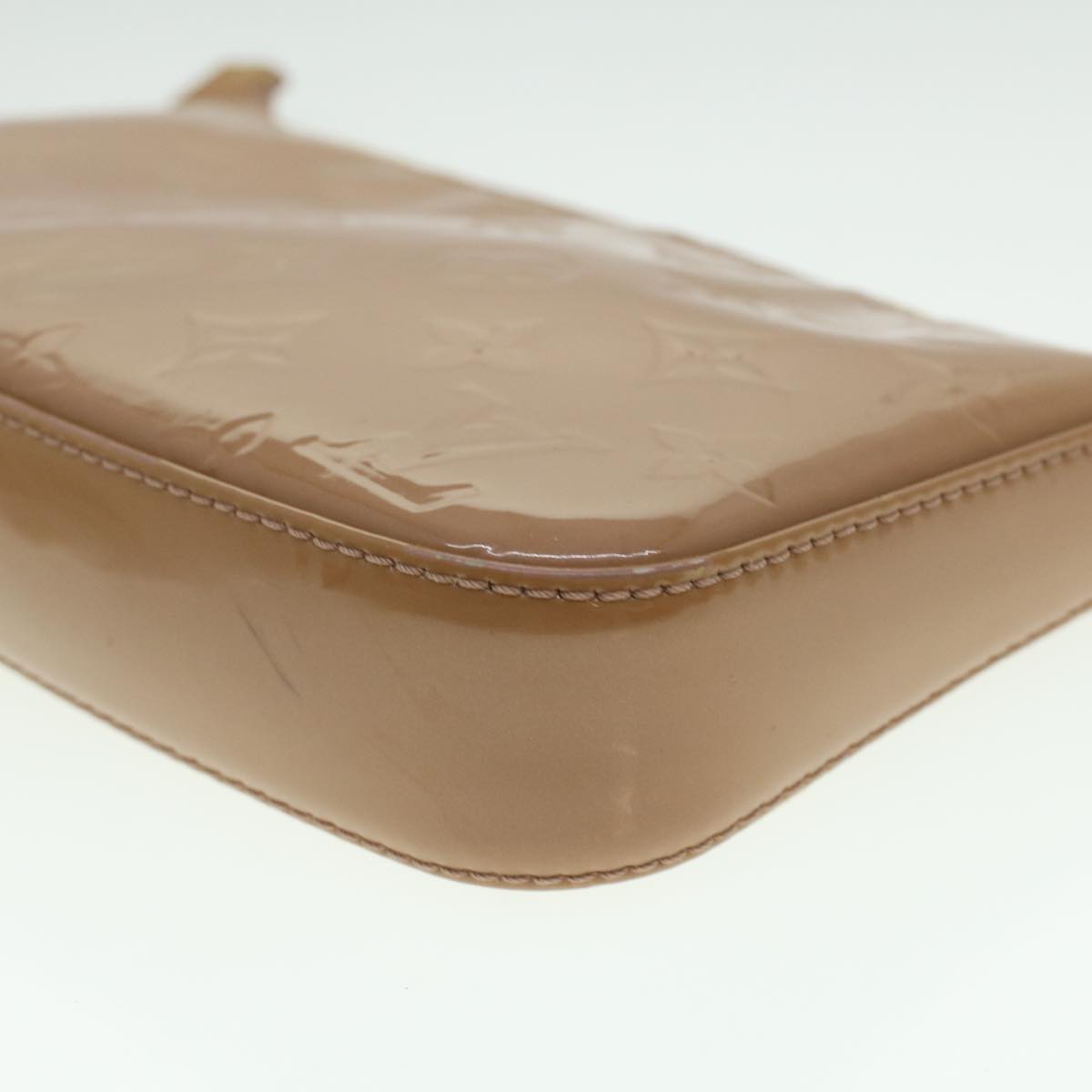 LOUIS VUITTON Vernis Pochette Accessoires Pouch Rose Velours M91575 Auth 37888