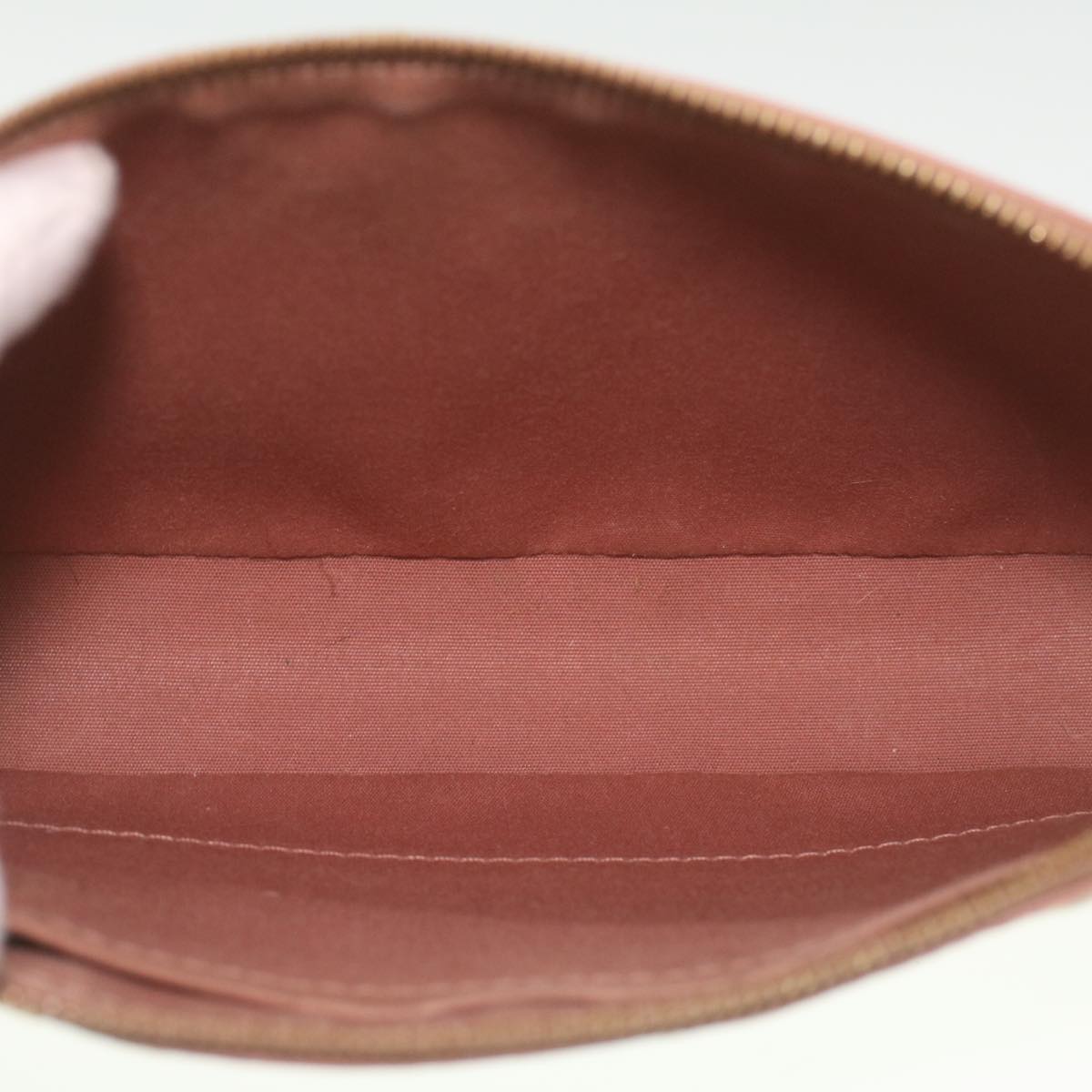 LOUIS VUITTON Vernis Pochette Accessoires Pouch Rose Velours M91575 Auth 37888