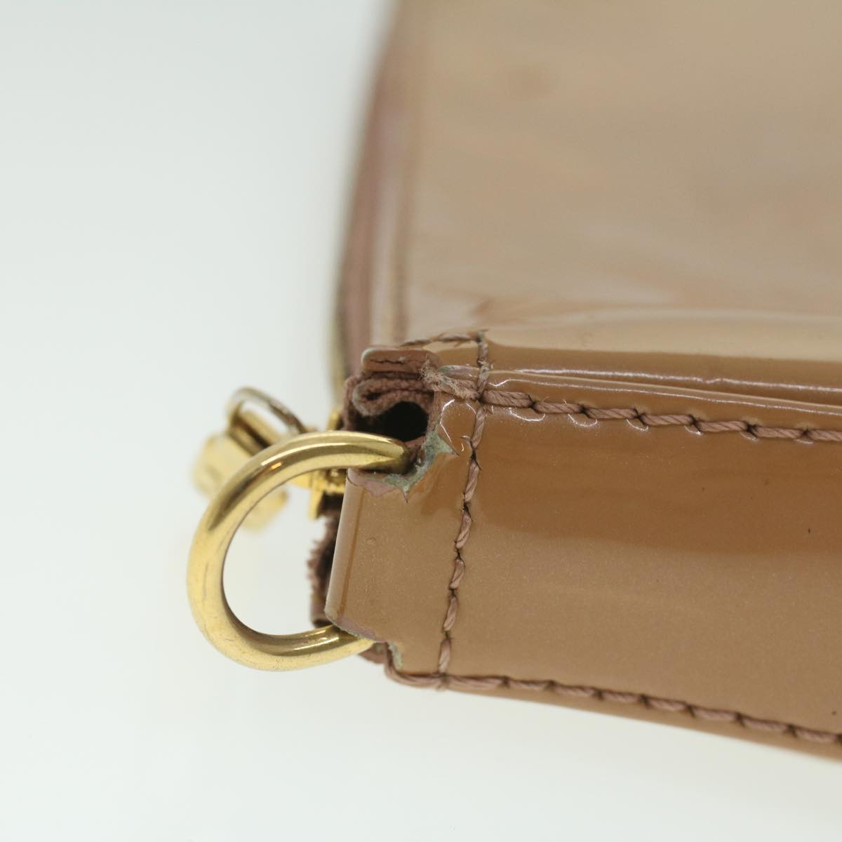 LOUIS VUITTON Vernis Pochette Accessoires Pouch Rose Velours M91575 Auth 37888