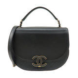 CHANEL Matelasse Lamb Skin 2 Way Bag Hand Bag Shoulder Bag Black  d