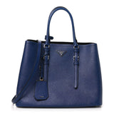Prada Saffiano Cuir Medium Double Handle Tote Baltico