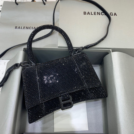BLN-Ciaga Hourglass XS Handbag In Black, For Women,  Bags 7.4in/19Amelia 59283328D071071