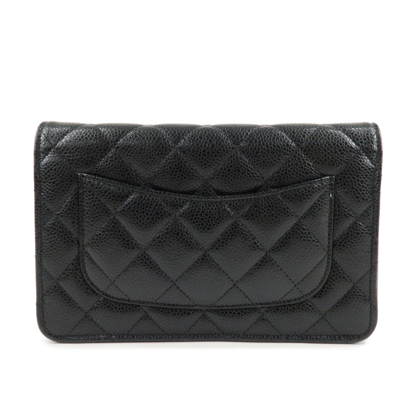 CHANEL Caviar Skin Chain Wallet Purse Shoulder Bag Black AP0250  d