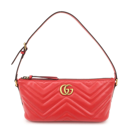 GUCCI GG Marmont Leather Shoulder Bag Hand Bag Red 739166  d