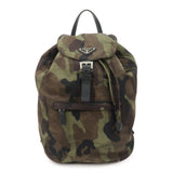 PRADA Logo Nylon Leather Camouflage Back Pack Ruck Sack BZ0032  d