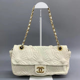 Chanel Paris-Venice Ca D’Oro Flap Bag Seashell 3D Embroidered Flap Bag 2009 Large Off White