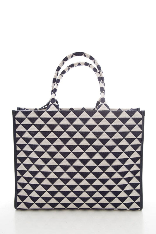 Prada Navy Jacquard Large Symbole Tote