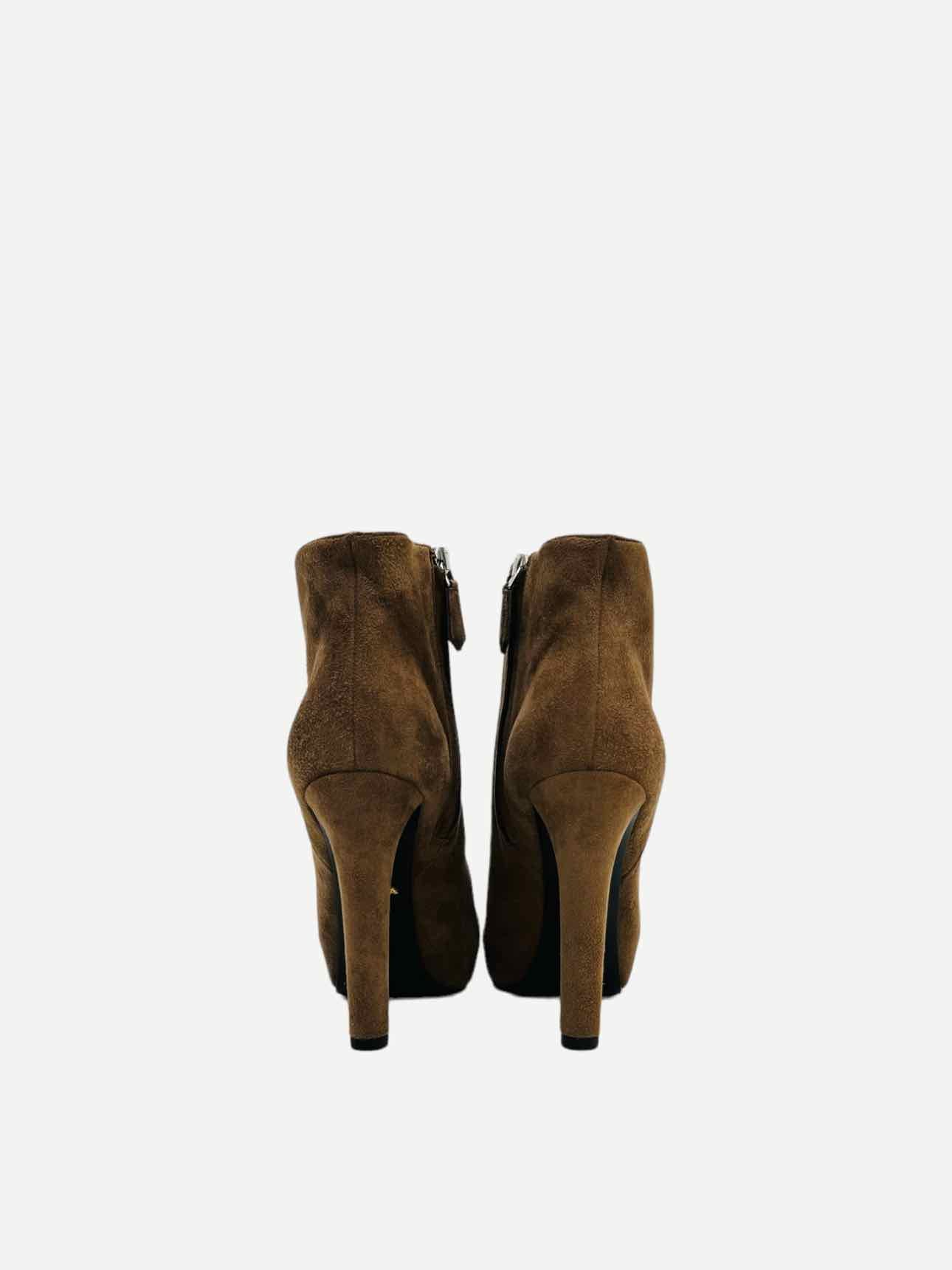 PRADA Platform Brown Size EU 35.5 Ankle Boots