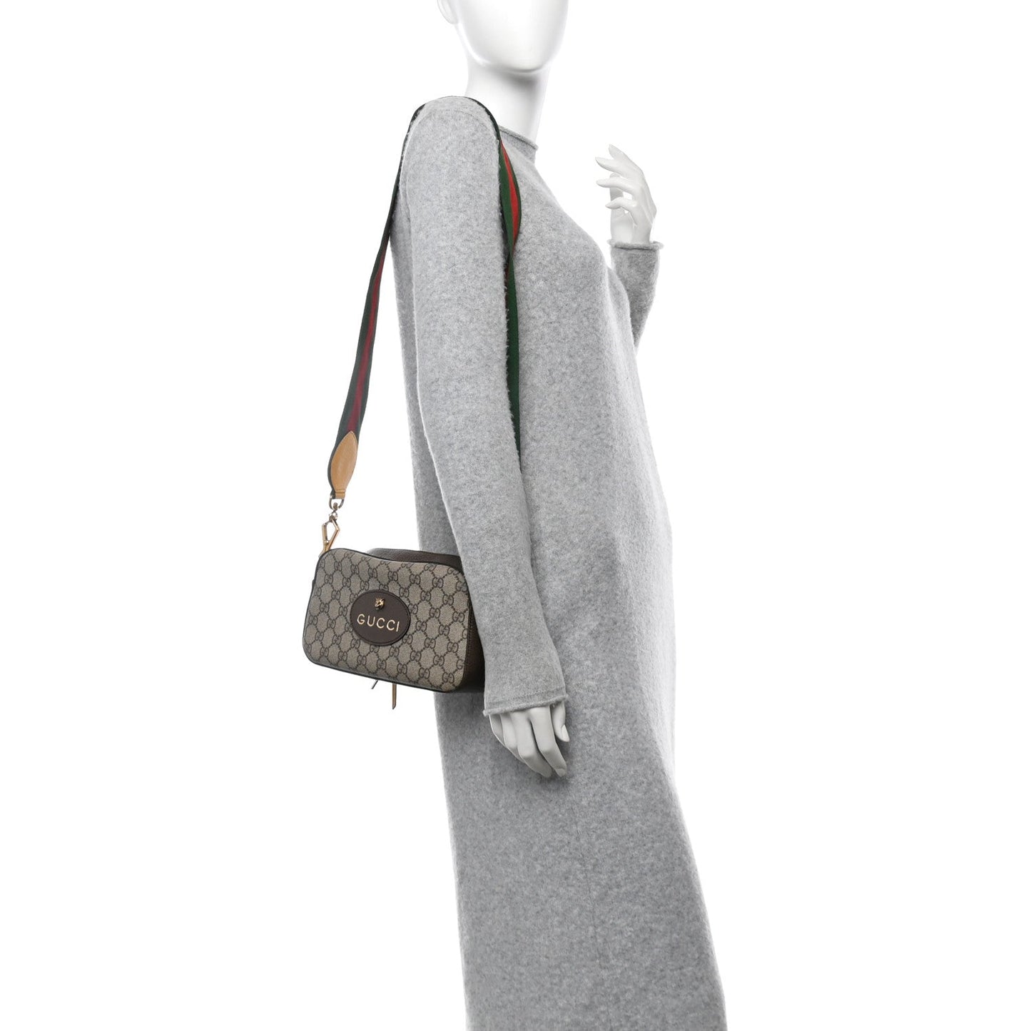 Amelia GG Supreme Monogram Web Neo      Shoulder Bag Beige New Acero Crop