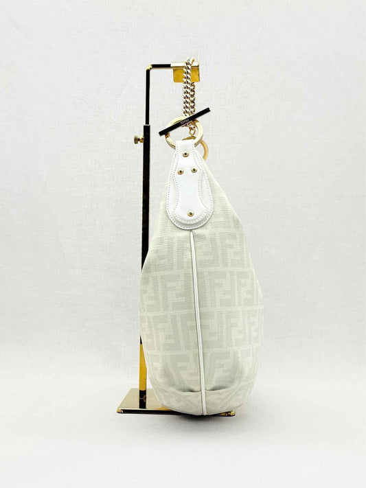 FENDI Chef Chain White & Grey Zucca Hobo bag
