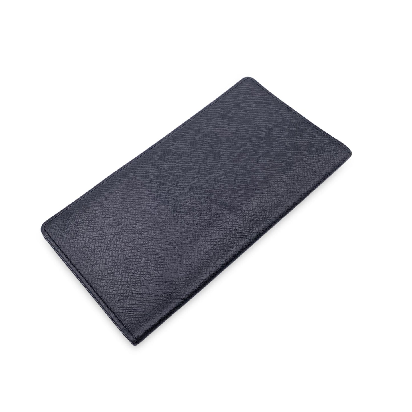 LOUIS VUITTON   Black Taiga Porte Chequier Checkbook Wallet