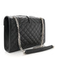 Saint Laurent Grain De Poudre Textured Mixed Matelasse Triquilt Medium Monogram Satchel Black