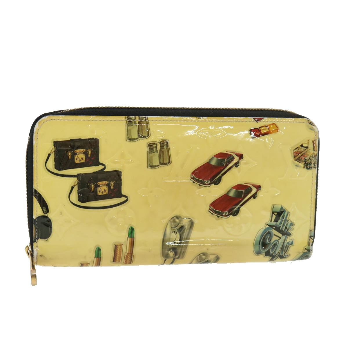 LOUIS VUITTON Vernis Nicolas Ghesquire Zippy Wallet White M50370 LV Auth 39244