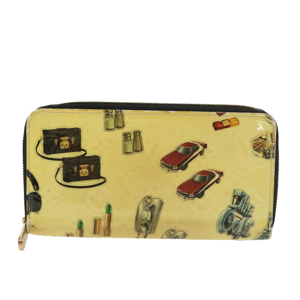 LOUIS VUITTON Vernis Nicolas Ghesquire Zippy Wallet White M50370 LV Auth 39244